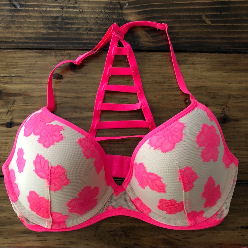 PINK Floral Bra